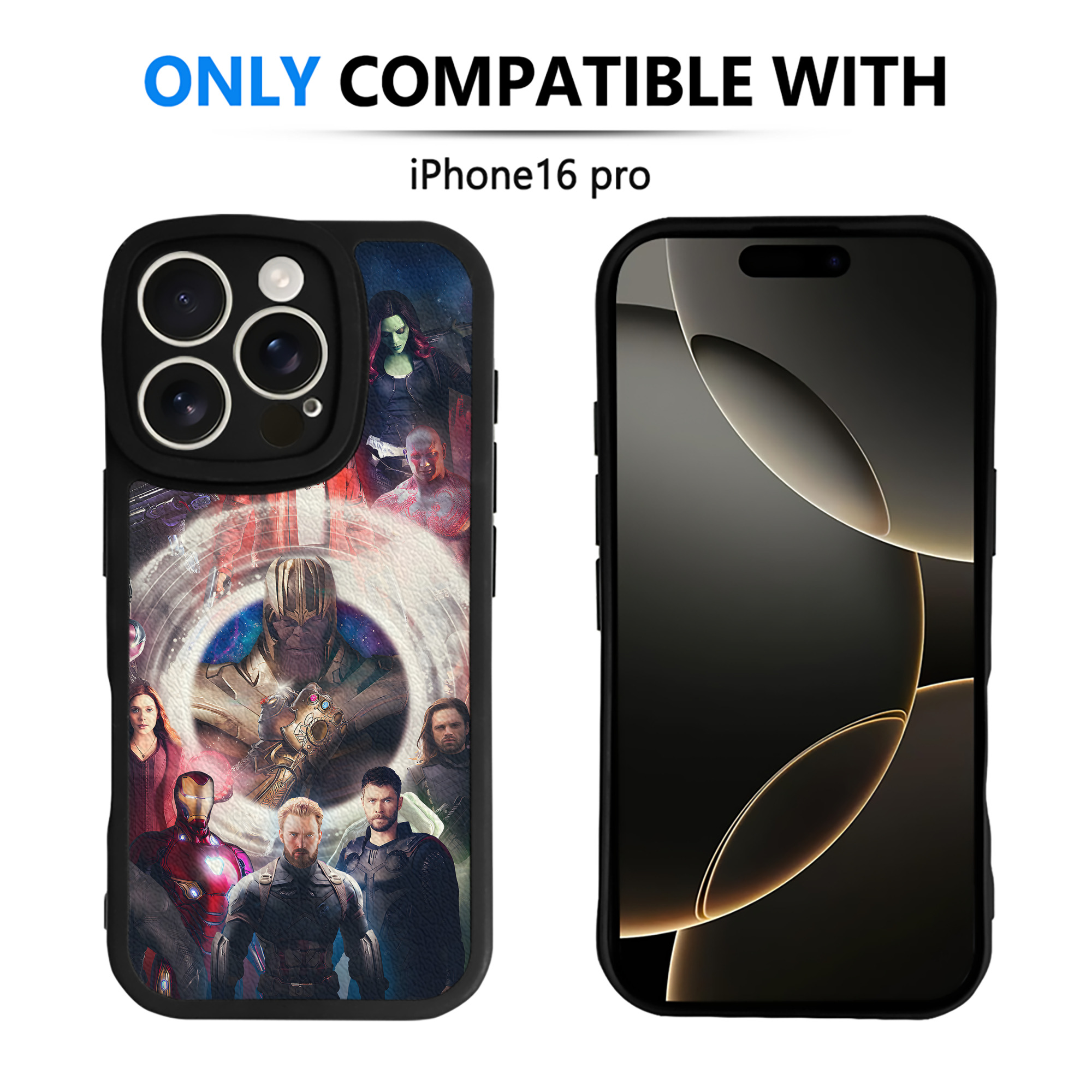 （画像用） アベンジャーズ The Avengers 【iPhone 16シリーズ対応】シリコンスマホケース（レザー調） 材質：シリコン